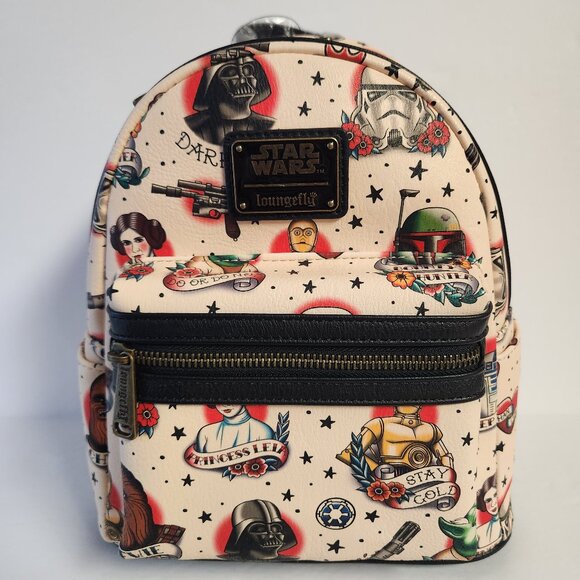 Loungefly Star Wars Tattoo Mini Backpack Characters All Over Pattern Bag